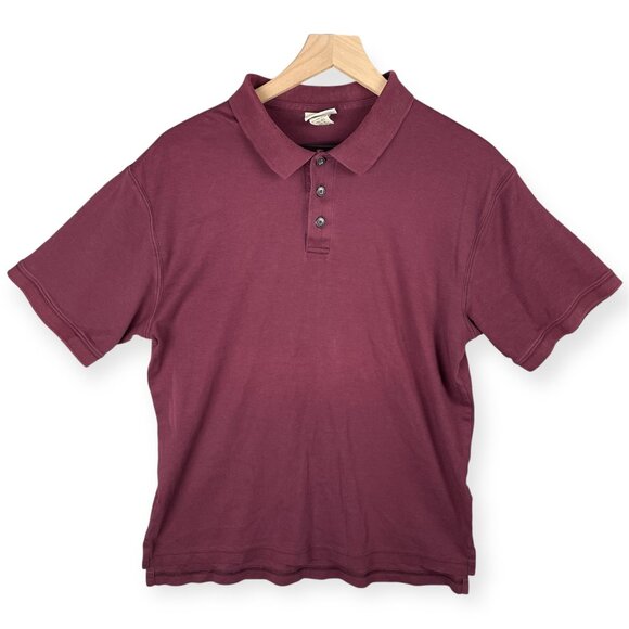 L.L. Bean Other - L.L. Bean Polo Shirt Men’s M Maroon Short Sleeve Pima Cotton Casual Regular Fit